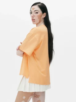 Tops Und T-Shirts|Primark Grafik-T-Shirt Mit Geradem Schnitt Hellorange
