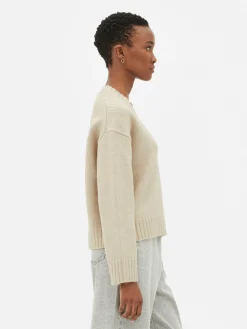 Pullover Und Cardigans|Primark Grober Strickpullover Mit V-Ausschnitt Hellbeige