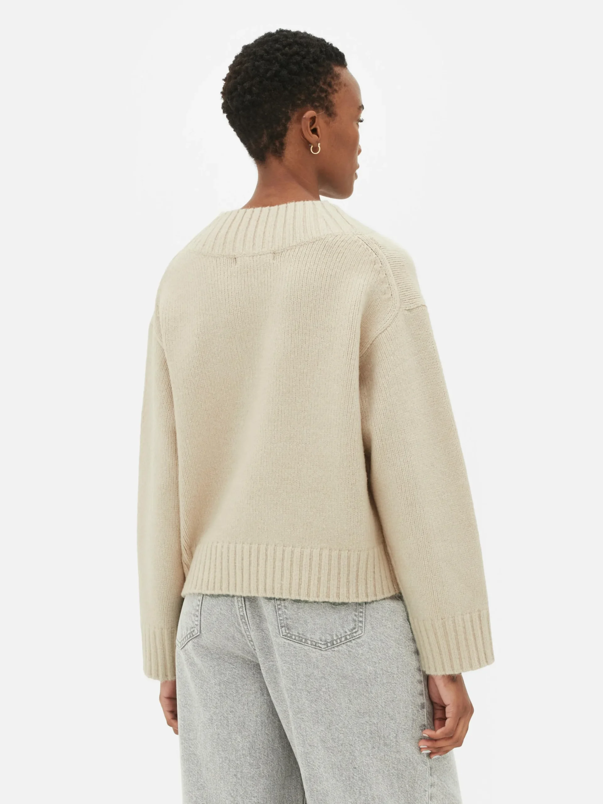 Pullover Und Cardigans|Primark Grober Strickpullover Mit V-Ausschnitt Hellbeige