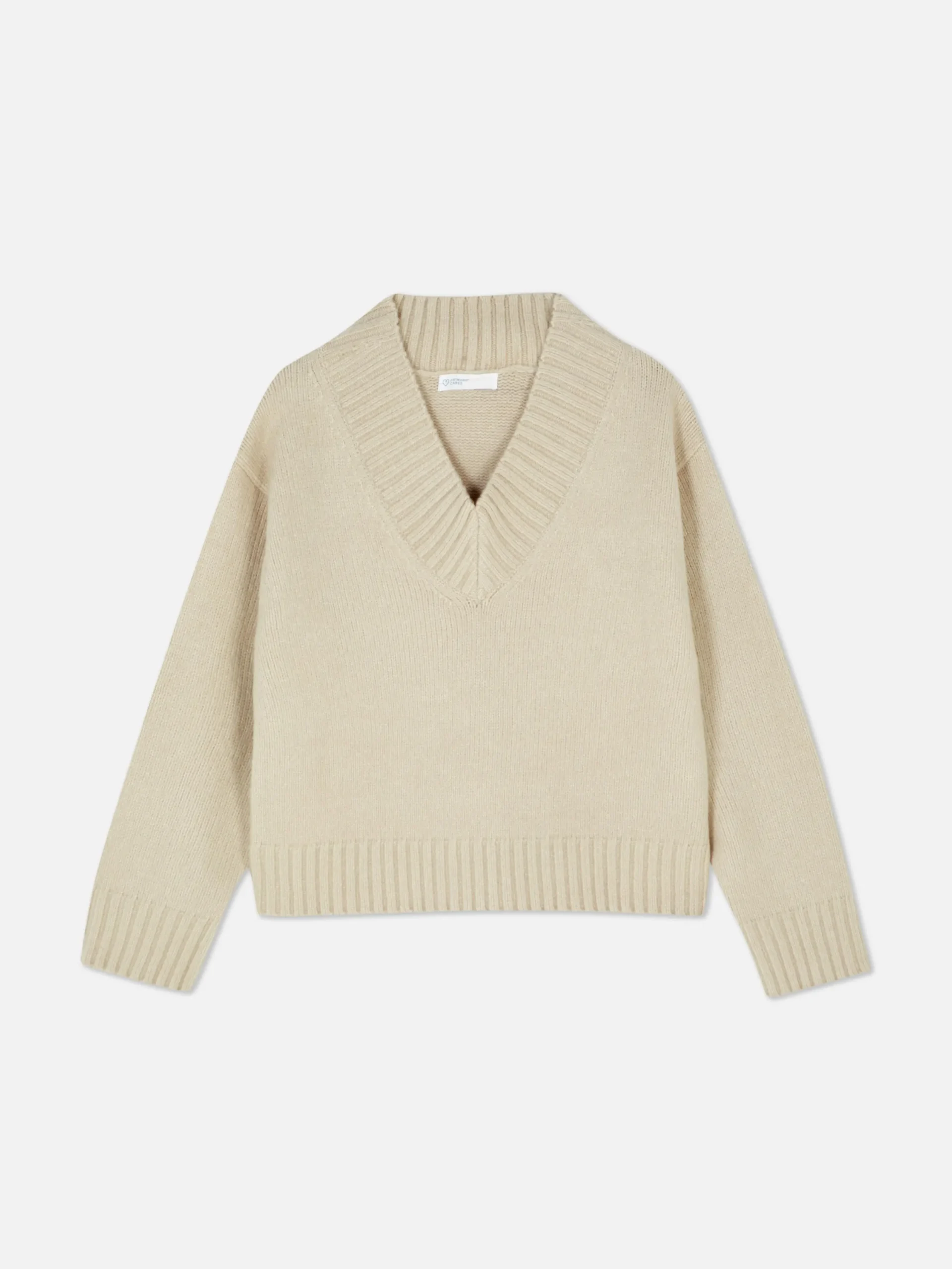 Pullover Und Cardigans|Primark Grober Strickpullover Mit V-Ausschnitt Hellbeige