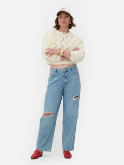 Pullover Und Cardigans|Primark Grobmaschiger „Rita Ora“ Strickpullover Mit Zopfmuster Elfenbeinfarben