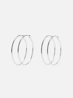 Schmuck|Primark Große Creolen, 2er-Pack Weiß