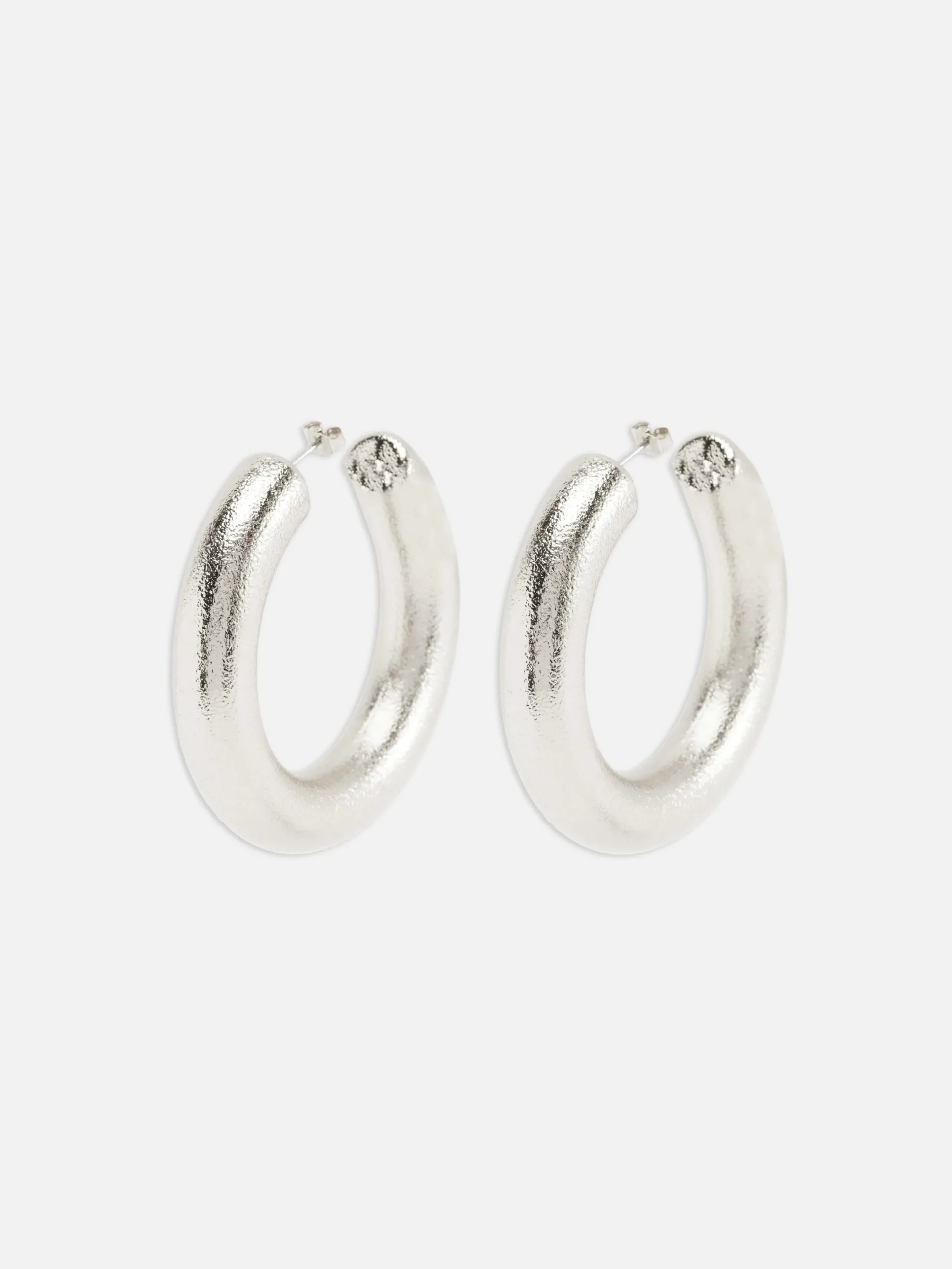 Schmuck|Primark Große Creolen In Metallic-Optik Weiß