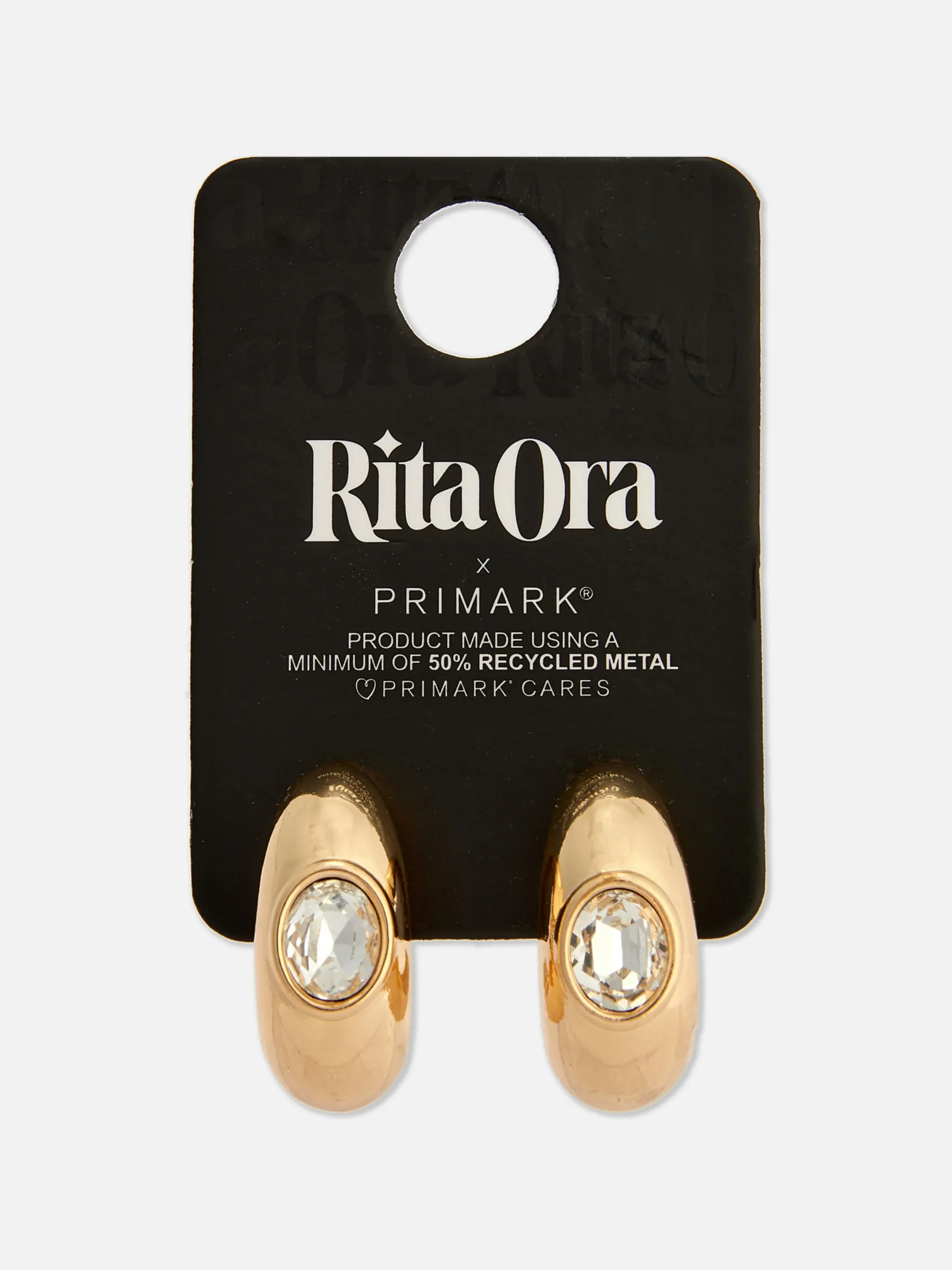 Schmuck|Primark Große „Rita Ora“ Creolen Mit Schmucksteinen Gelb