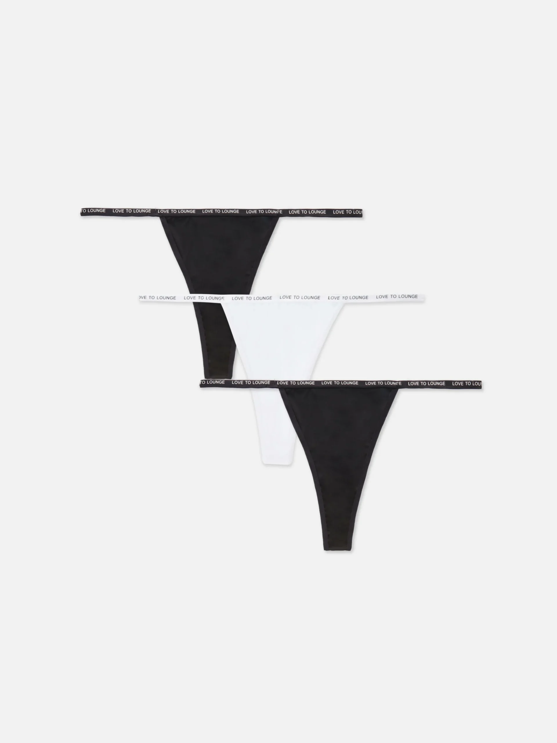 Slips|Primark G-String-Tangas Aus Mikrofaser, 3er-Pack Schwarz/Weiß
