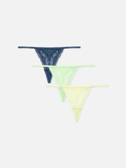 Slips|Primark G-String-Tangas Aus Spitze, 3er-Pack Gelb