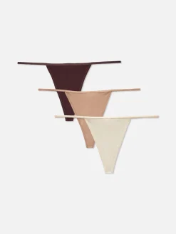 Slips|Primark G-String-Tangas, 3er-Pack Sandfarben