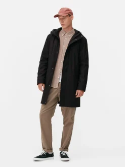 Jacken Und Mäntel|Primark Gummierter Parka Mit Kapuze Schwarz
