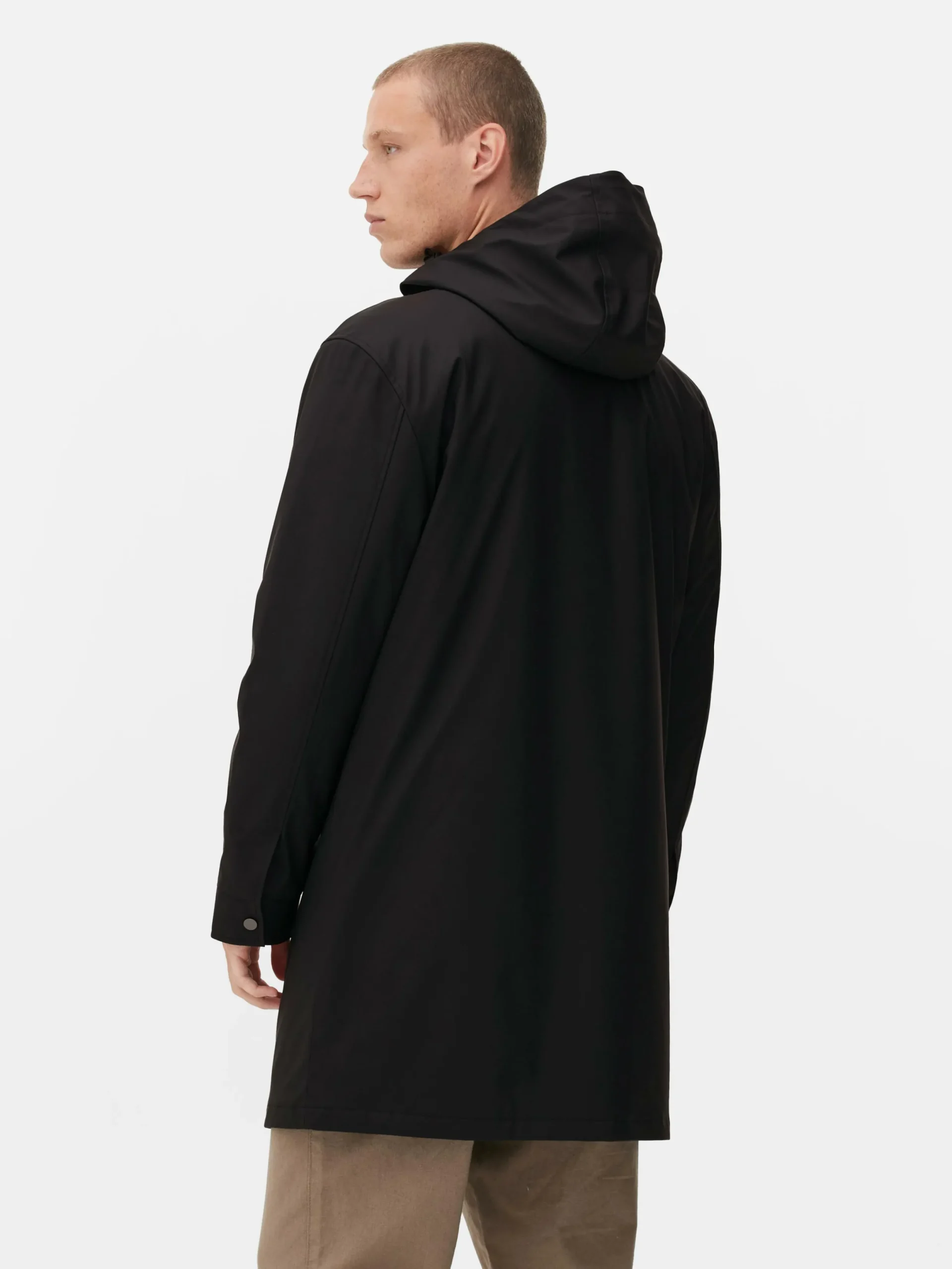 Jacken Und Mäntel|Primark Gummierter Parka Mit Kapuze Schwarz