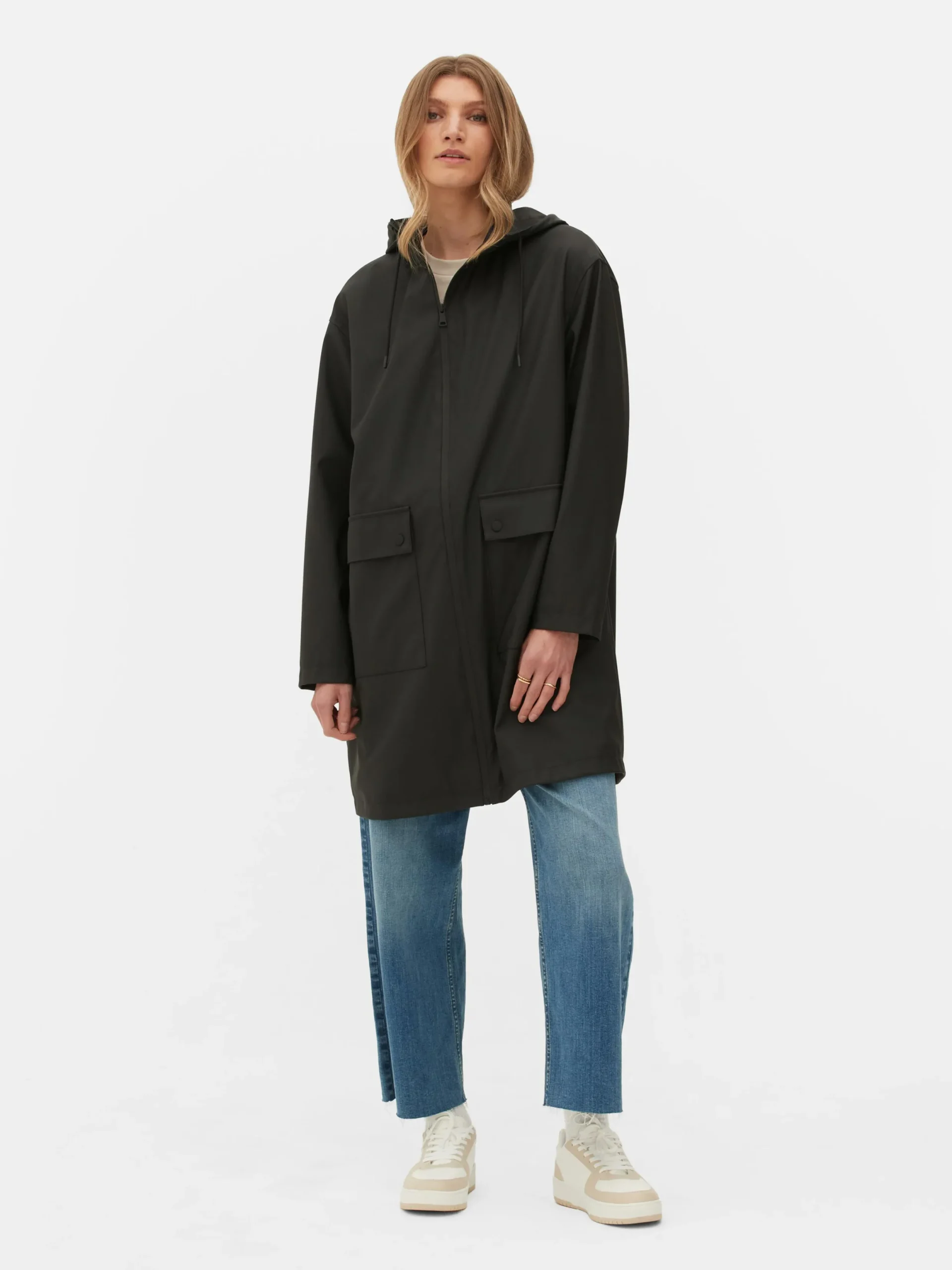 Jacken Und Mäntel|Primark Gummierter Regenmantel Mit Kapuze Schwarz