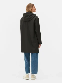 Jacken Und Mäntel|Primark Gummierter Regenmantel Mit Kapuze Schwarz