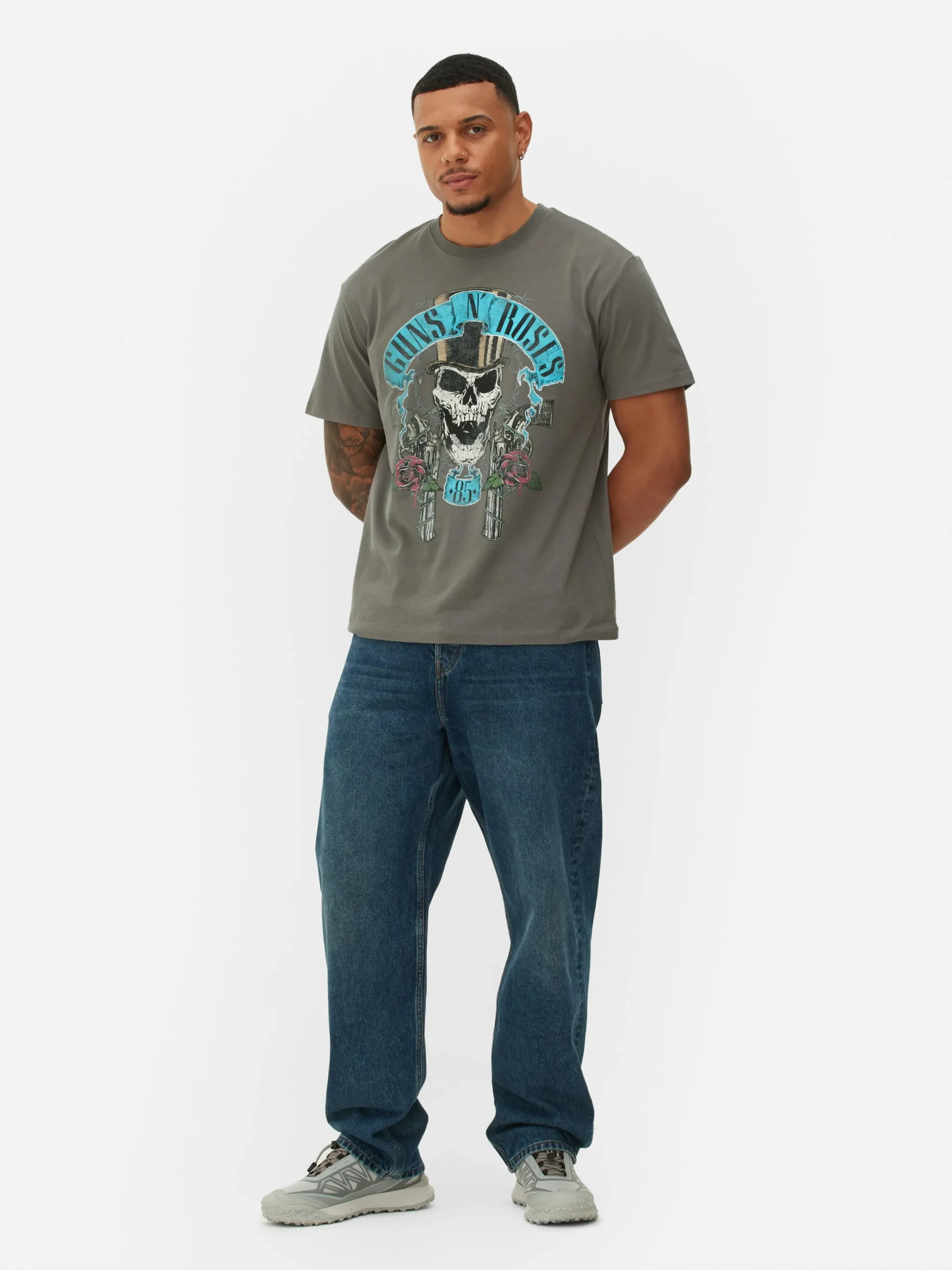 Grafik-T-Shirts Und -Sweatshirts|Tops Und T-Shirts|Primark „Guns N’ Roses“ T-Shirt Mit Grafik Grau