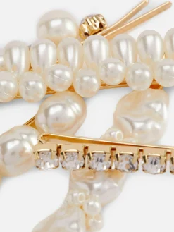 Haarschmuck|Primark Haarklammern Mit Kunstperlen, 5er-Pack Weiß