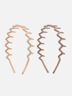 Haarschmuck|Primark Haarreife Mit Zickzack-Design, 2er-Pack Naturfarben