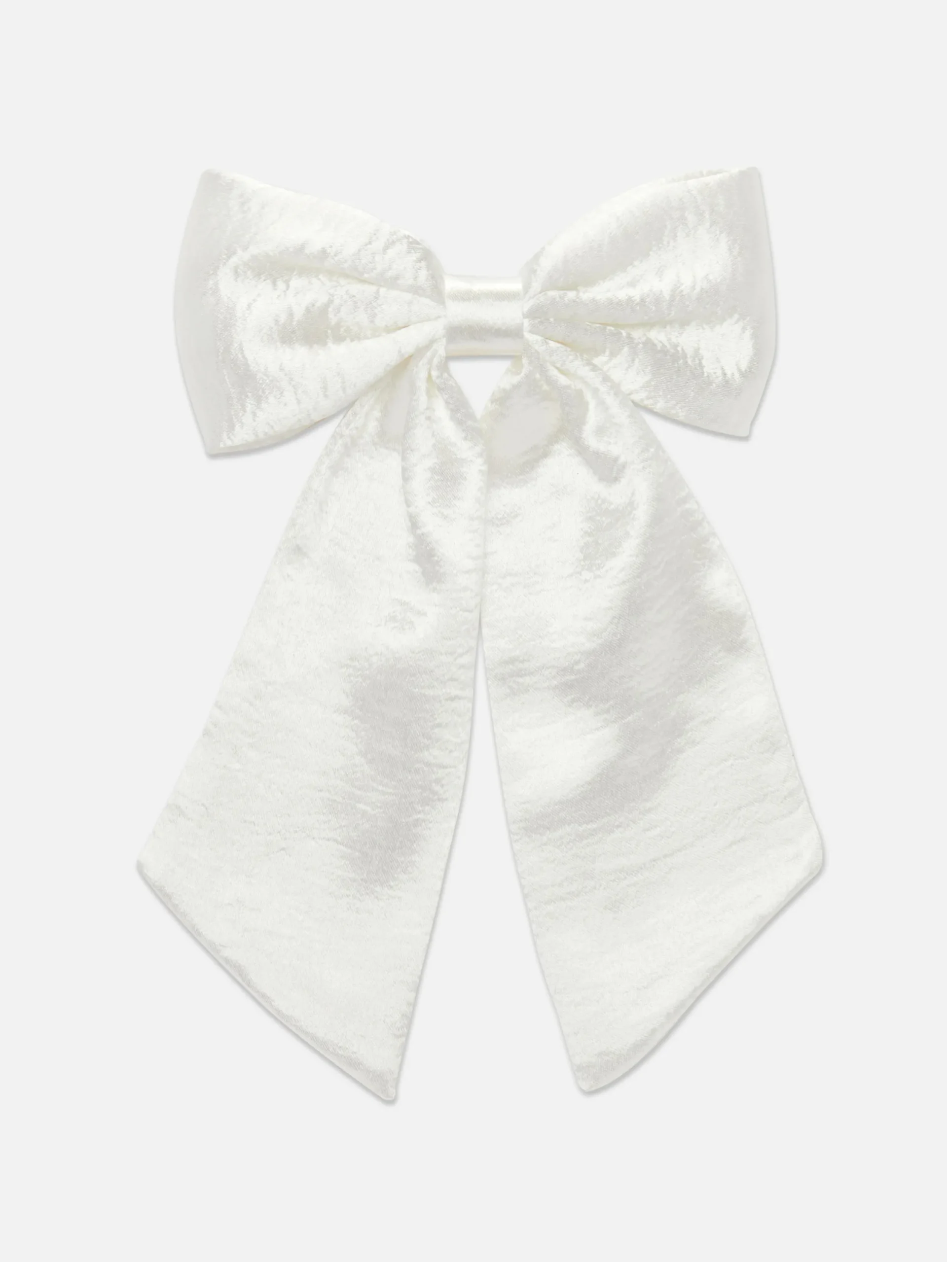 Haarschmuck|Primark Haarschleife Aus Satin Mit Knittereffekt Weiß
