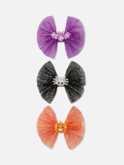 Halloween-Kostüme Für Kinder|Halloween-Accessoires|Primark Halloween-Haarspangen Mit Glitzerschleife, 3er-Pack Multi