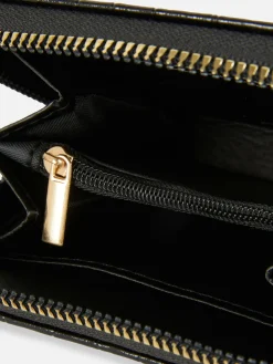 Taschen Und Portemonnaies|Primark Handtasche In Kroko-Optik Mit Reißverschluss Schwarz