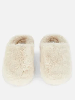 Hausschuhe|Primark Hausschuhe Aus Kunstfell Beige