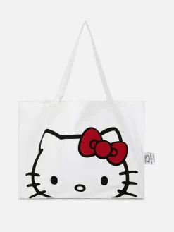 Reiseaccessoires|Primark „Hello Kitty“ Canvas-Tasche Weiß