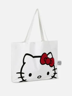 Reiseaccessoires|Primark „Hello Kitty“ Canvas-Tasche Weiß