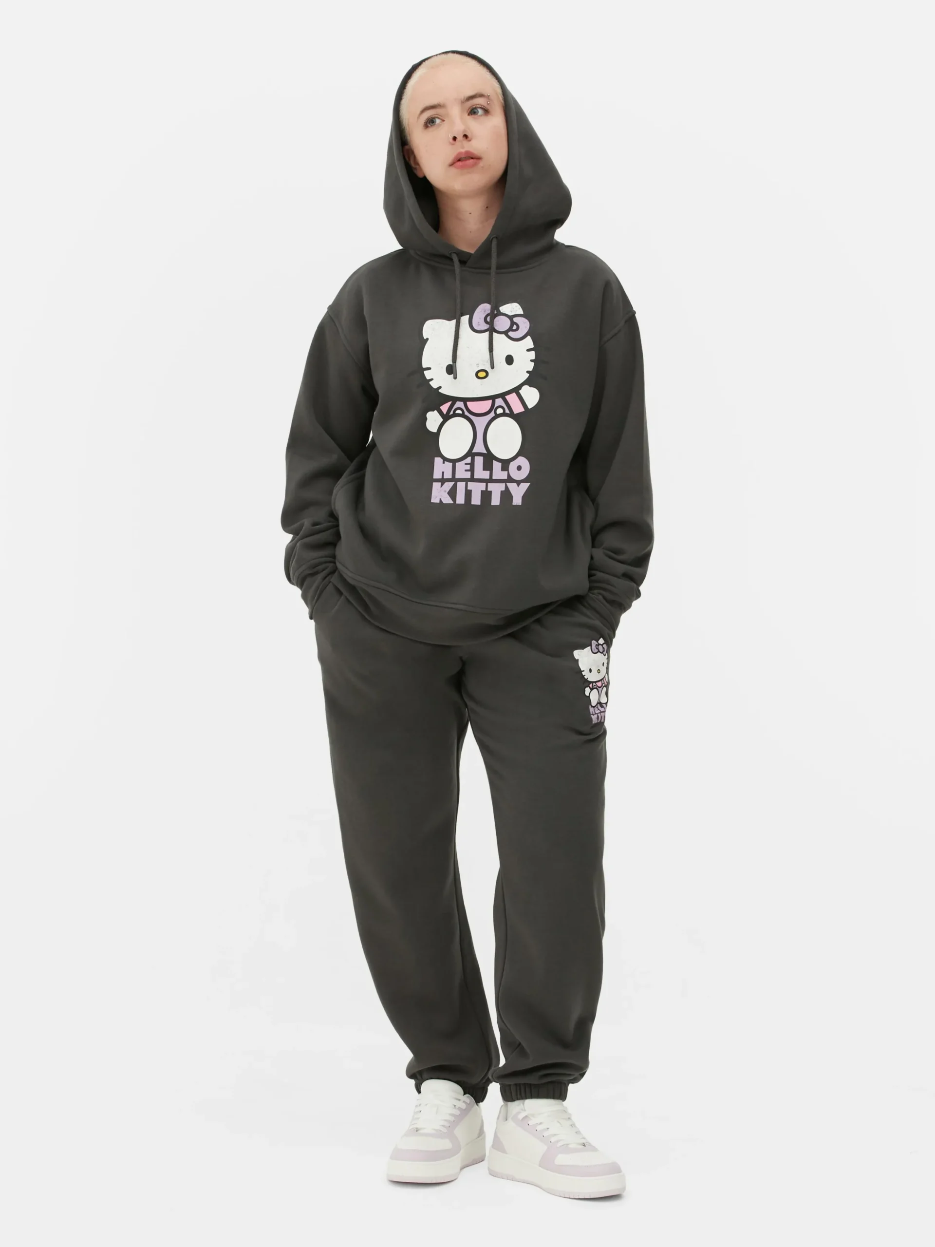 Hoodies Und Sweatshirts|Primark „Hello Kitty“ Hoodie Mit Charakter-Print Anthrazitfarben