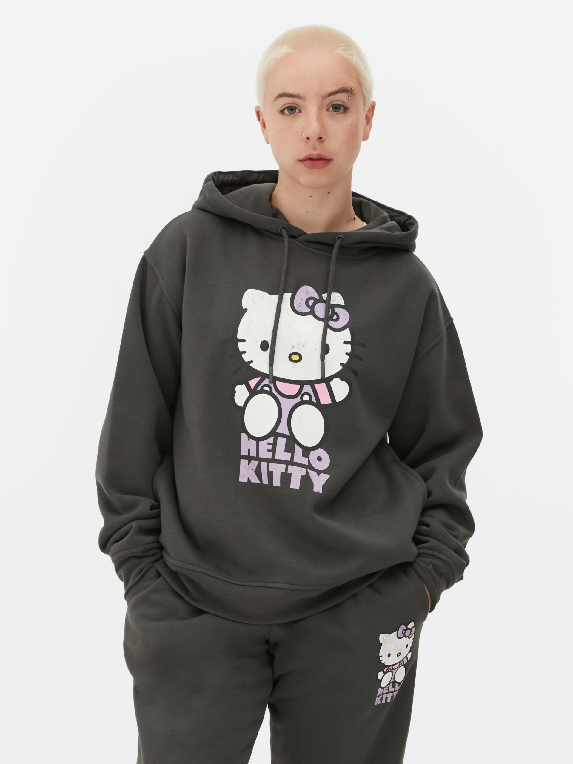 Hoodies Und Sweatshirts|Primark „Hello Kitty“ Hoodie Mit Charakter-Print Anthrazitfarben