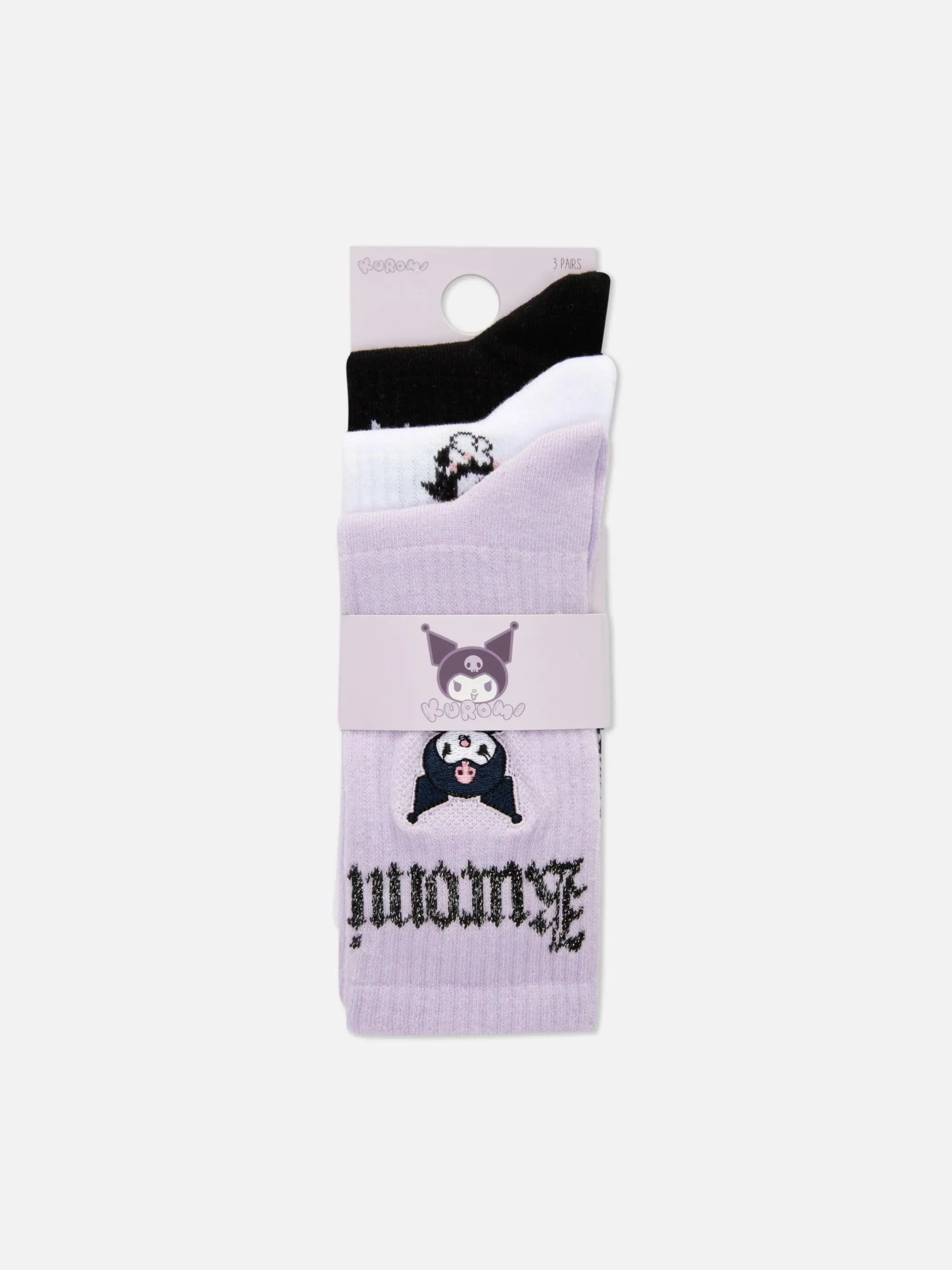 Socken|Primark „Hello Kitty Kuromi“ Crew-Socken, 2er-Pack Violett