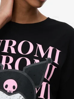 Tops Und T-Shirts|Primark „Hello Kitty Kuromi“ T-Shirt Im Oversized-Look Schwarz