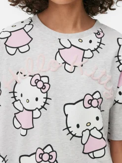 Schlafanzugoberteile|Primark „Hello Kitty“ Schlafanzugtop Grau meliert