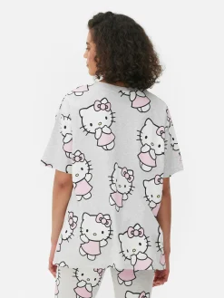 Schlafanzugoberteile|Primark „Hello Kitty“ Schlafanzugtop Grau meliert