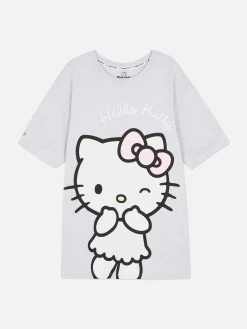 Schlafshirts Und Nachthemden|Primark „Hello Kitty“ Schlaf-T-Shirt Im Oversized-Look Grau meliert