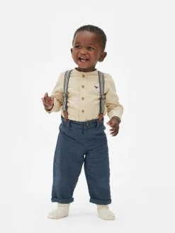 Sets Und Outfits|Primark Hemd Mit Knopfleiste Und Hose Mit Hosenträgern Steinfarben