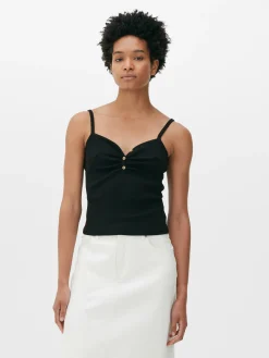 Tops Und T-Shirts|Primark Henley-Camisole Schwarz