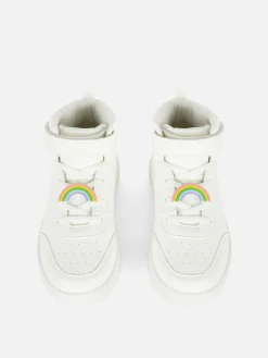 Sneakers|Primark High-Top-Sneaker Mit Regenbogenanhänger Weiß