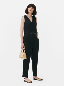 Hosen Und Leggings|Primark High-Waist-Hose Mit Zierstichen Schwarz
