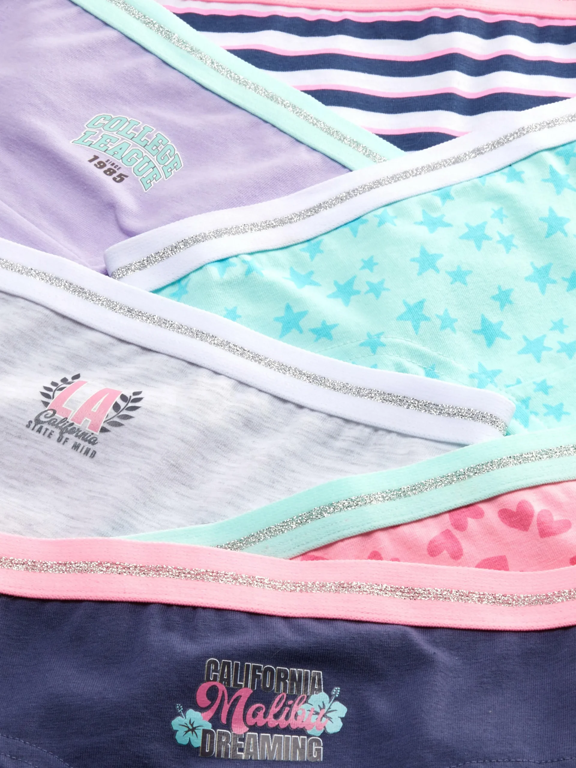 Unterwäsche|Primark Hipster-Slips Mit Glitzerndem Bund, 6er-Pack Multi
