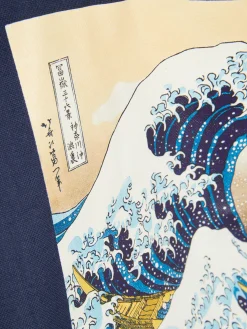 Reiseaccessoires|Primark „Hokusai Die Große Welle“ Canvas-Tasche Marineblau