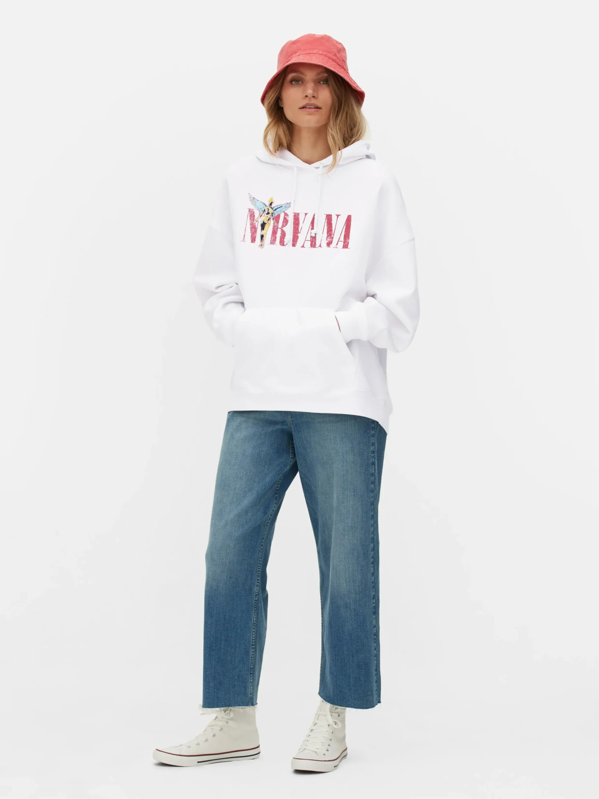 Loungewear|Hoodies Und Sweatshirts|Primark Hoodie Mit „Nirvana“ Grafik Elfenbeinfarben
