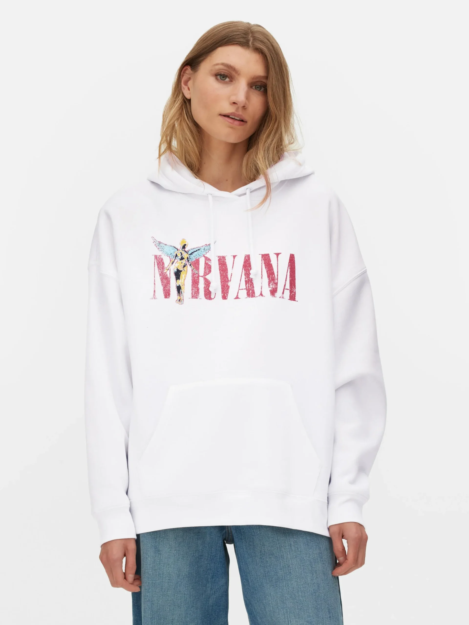 Loungewear|Hoodies Und Sweatshirts|Primark Hoodie Mit „Nirvana“ Grafik Elfenbeinfarben
