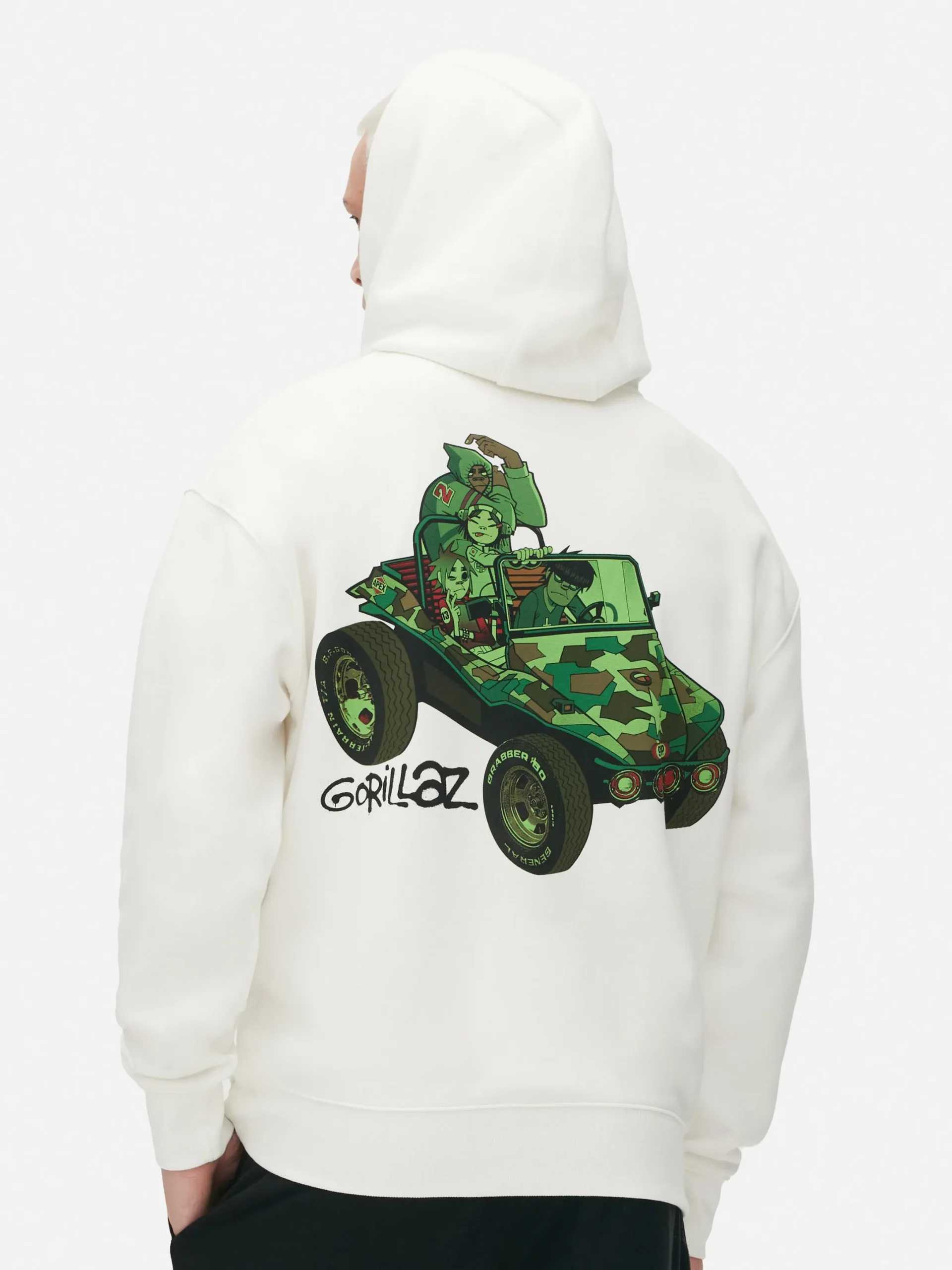 Grafik-T-Shirts Und -Sweatshirts|Hoodies Und Sweatshirts|Primark Hoodie Mit Tarnmuster Und „Gorillaz“ Grafik Ecrufarben