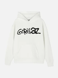 Grafik-T-Shirts Und -Sweatshirts|Hoodies Und Sweatshirts|Primark Hoodie Mit Tarnmuster Und „Gorillaz“ Grafik Ecrufarben