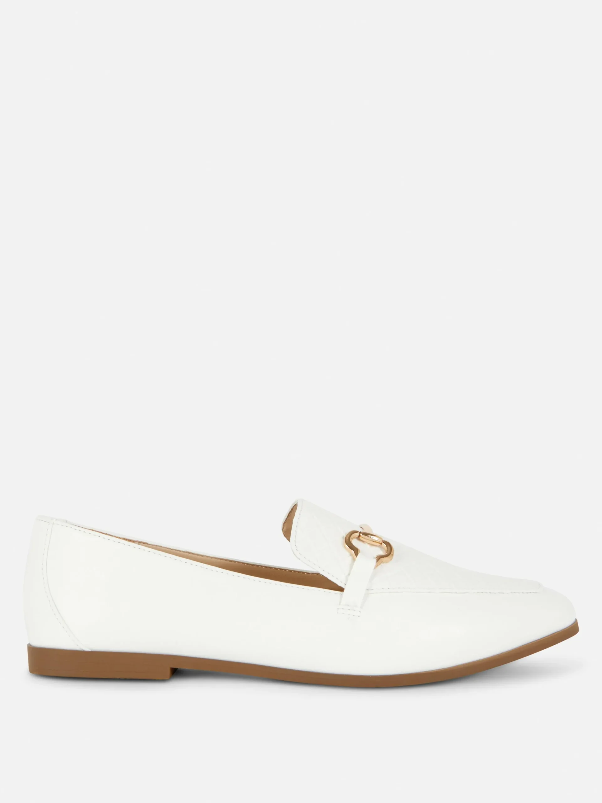 Flache Schuhe|Primark Horsebit-Loafer Aus Kunstleder Weiß