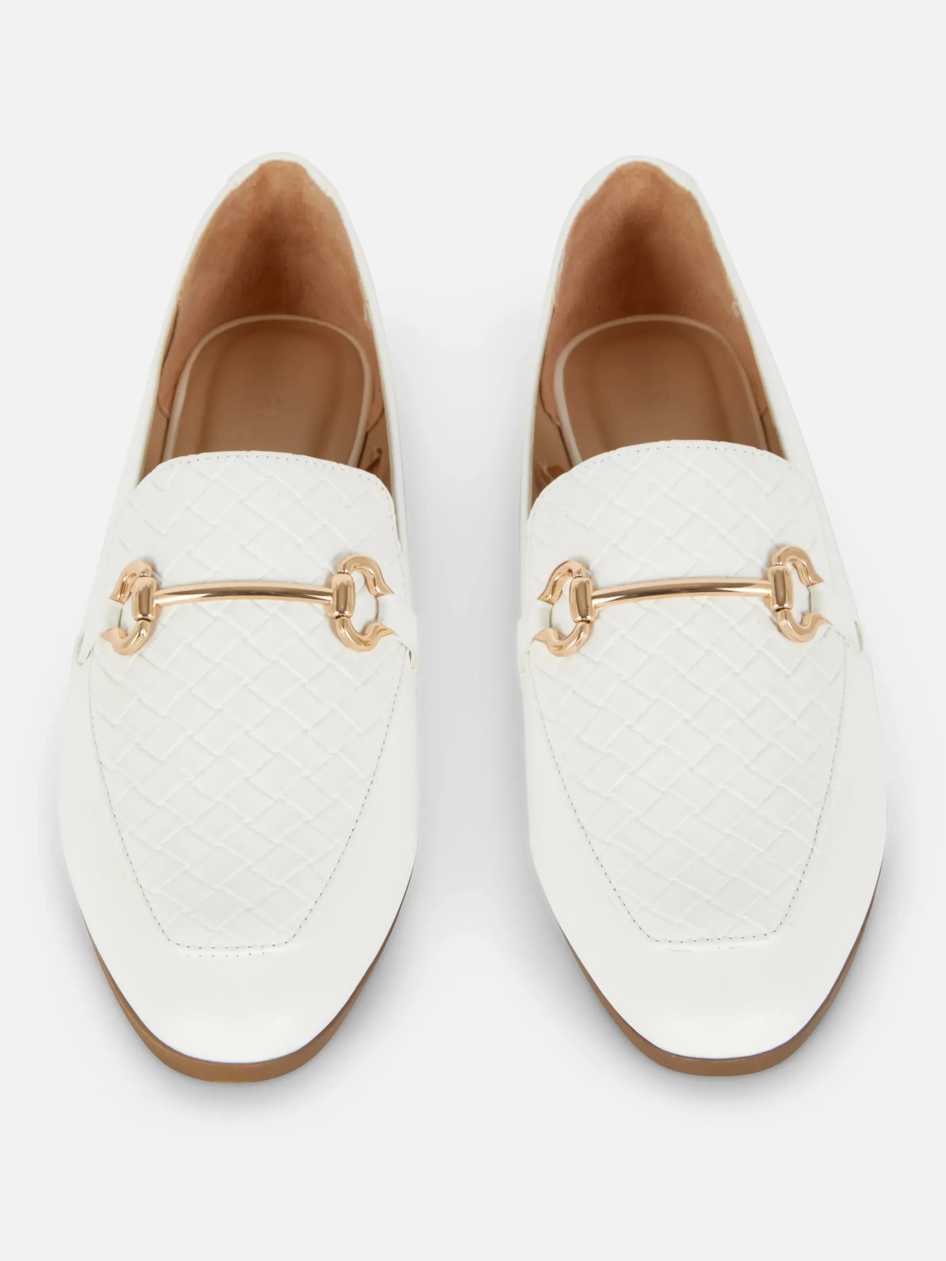Flache Schuhe|Primark Horsebit-Loafer Aus Kunstleder Weiß