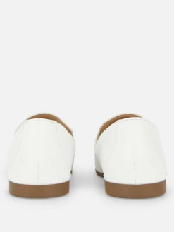 Flache Schuhe|Primark Horsebit-Loafer Aus Kunstleder Weiß