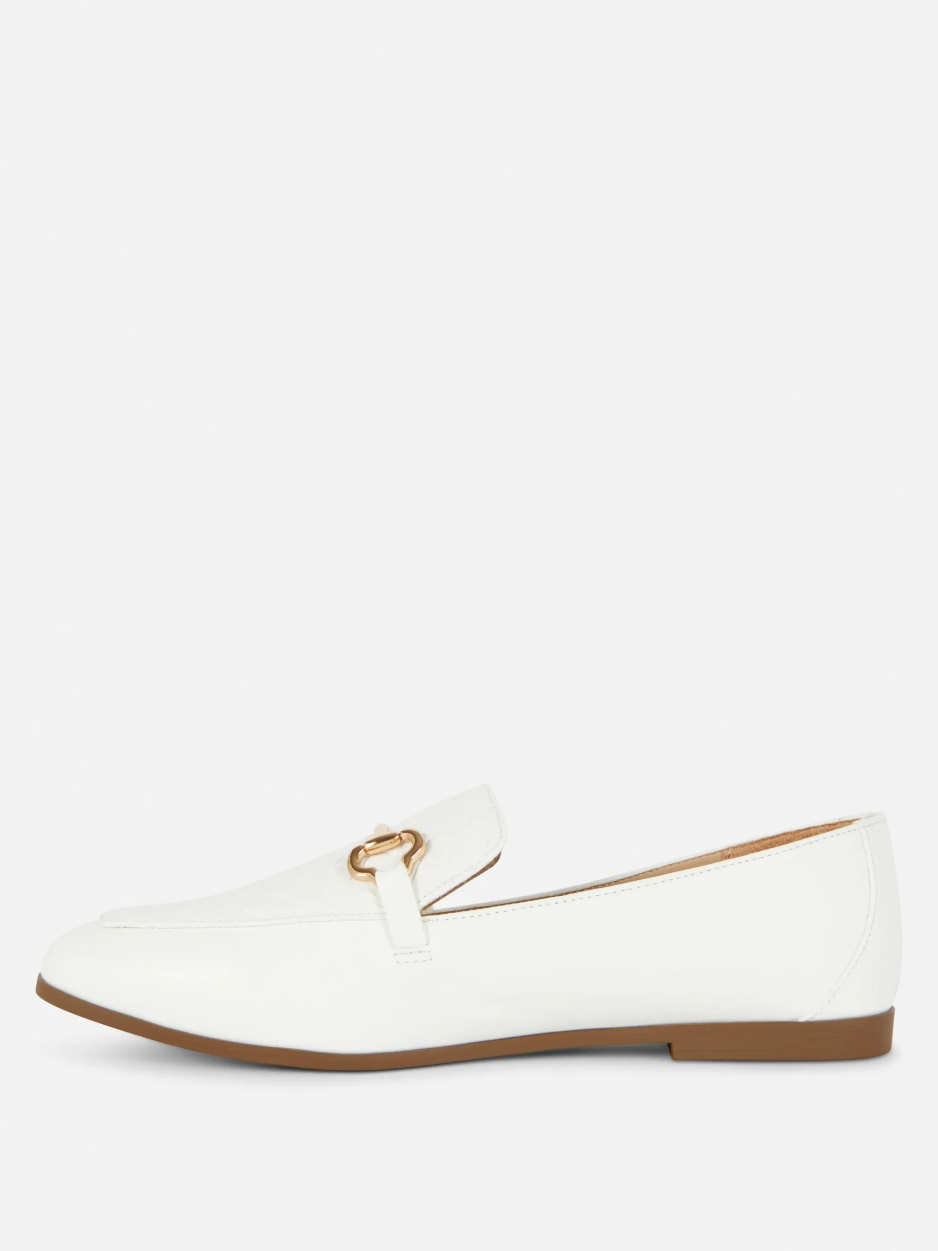 Flache Schuhe|Primark Horsebit-Loafer Aus Kunstleder Weiß