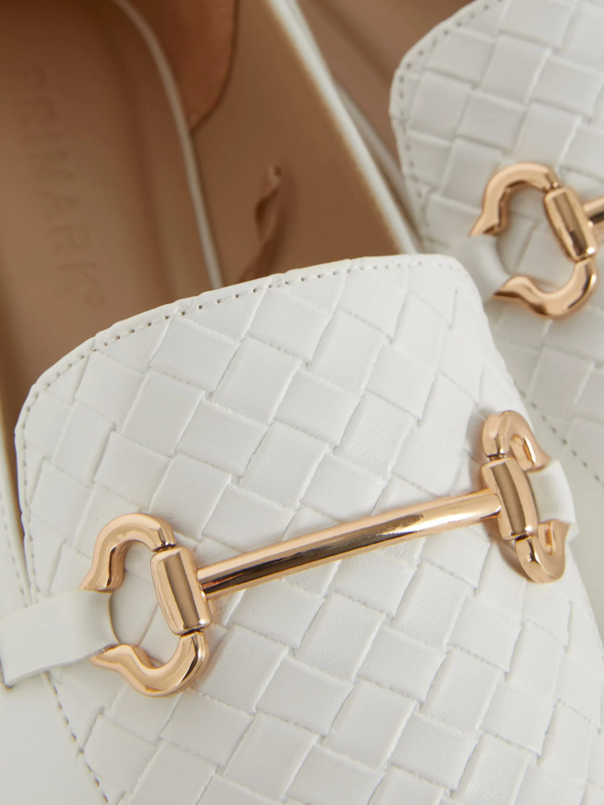 Flache Schuhe|Primark Horsebit-Loafer Aus Kunstleder Weiß