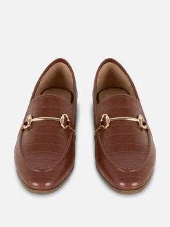 Flache Schuhe|Primark Horsebit-Loafer Aus Kunstleder Braun
