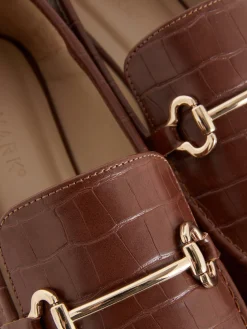 Flache Schuhe|Primark Horsebit-Loafer Aus Kunstleder Braun