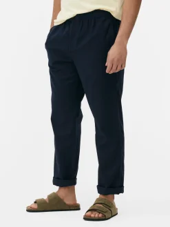 Hosen|Primark Hose Aus Leinengemisch Marineblau