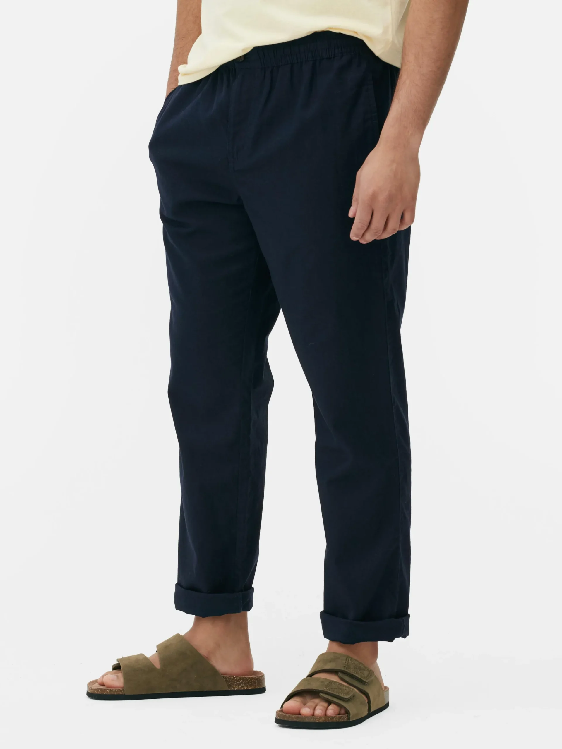 Hosen|Primark Hose Aus Leinengemisch Marineblau